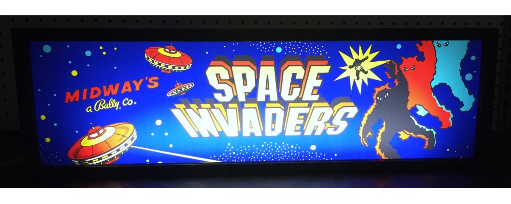 Space Invaders Arcade Marquee - Lightbox - Bally / Midway