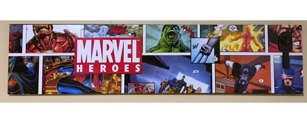 Marvel Super Heroes Pinball Machine Left Side Panel  - Wall Art  - Marvel