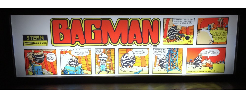 Bagman Arcade Marquee - Lightbox - Stern
