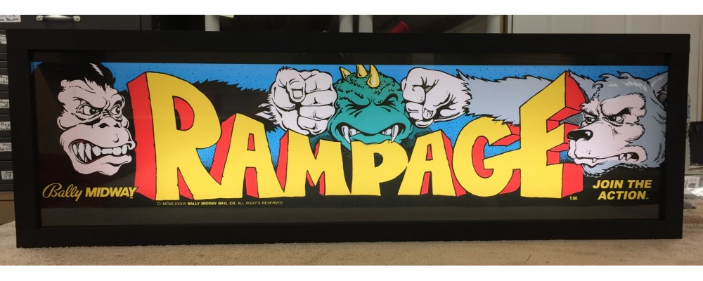 Rampage Arcade Marquee - Lightbox - Bally/Midway